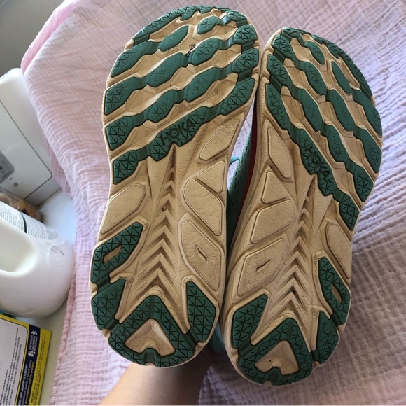 HOKA Clifton 8 Blue and Red Running Walking Shoe Sneakers - Picture 7 of 11